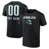 Philadelphia Eagles Personalized Name & Number Team Wordmark T-Shirt - Black - NFL