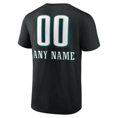 Philadelphia Eagles Personalized Name & Number Team Wordmark T-Shirt - Black - NFL
