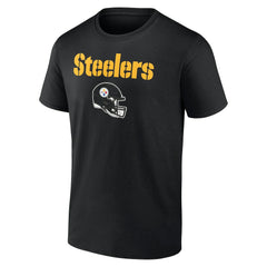 Pittsburgh Steelers Personalized Name & Number Team Wordmark T-Shirt - Black - NFL