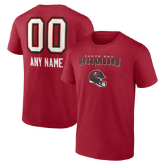 Tampa Bay Buccaneers Personalized Name & Number Team Wordmark T-Shirt - Red - NFL