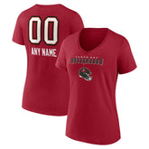 Tampa Bay Buccaneers Women's Personalized Name & Number Team Wordmark V-Neck T-Shirt - Red - NFL