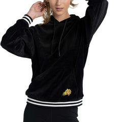 Phoenix Suns Lusso Women's Nellie Oversized Velour Pullover Hoodie Black