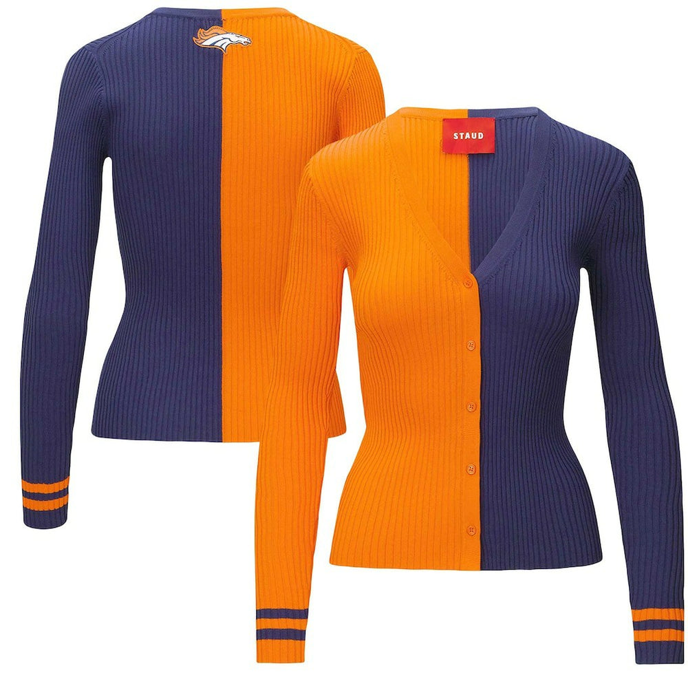 Denver Broncos STAUD Women's Cargo Sweater - Orange/Navy - NFL