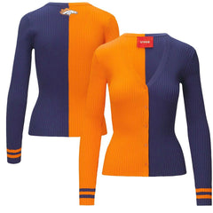 Denver Broncos STAUD Women's Cargo Sweater - Orange/Navy - NFL