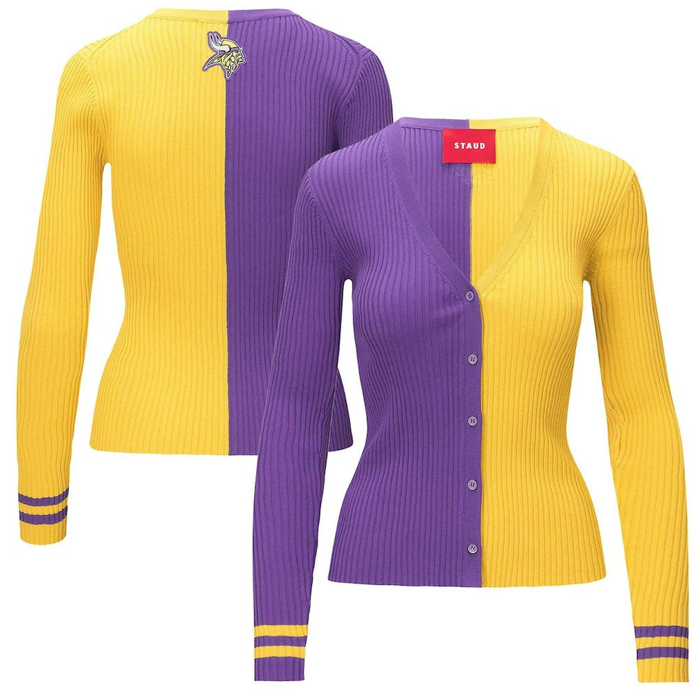 Minnesota Vikings STAUD Women's Cargo Sweater - Purple/Gold - NFL