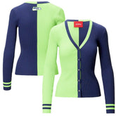Seattle Seahawks STAUD Women's Cargo Sweater - Neon Green/Navy - NFL