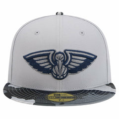 New Era New Orleans Pelicans Active Color Camo Visor 59FIFTY Fitted Hat Gray