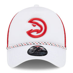 New Era Atlanta Hawks Court Sport Foam A-Frame 9FORTY Adjustable Trucker Hat White/Red