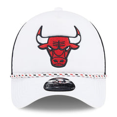New Era Chicago Bulls Court Sport Foam A-Frame 9FORTY Adjustable Trucker Hat White/Black