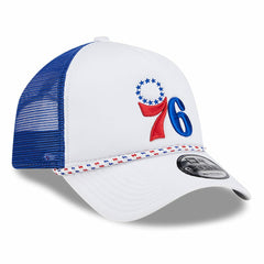 New Era Philadelphia 76ers Court Sport Foam A-Frame 9FORTY Adjustable Trucker Hat White/Royal