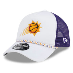 New Era Phoenix Suns Court Sport Foam A-Frame 9FORTY Adjustable Trucker Hat White/Purple