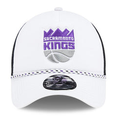 New Era Sacramento Kings Court Sport Foam A-Frame 9FORTY Adjustable Trucker Hat White/Black
