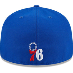 New Era Philadelphia 76ers Game Day Hollow Logo Mashup 59FIFTY Fitted Hat Royal