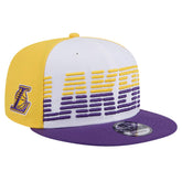 New Era Los Angeles Lakers Throwback Gradient Tech Font 9FIFTY Snapback Hat White/Purple