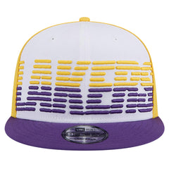 New Era Los Angeles Lakers Throwback Gradient Tech Font 9FIFTY Snapback Hat White/Purple