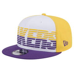 New Era Los Angeles Lakers Throwback Gradient Tech Font 9FIFTY Snapback Hat White/Purple