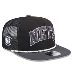 New Era Brooklyn Nets Throwback Team Arch Golfer Snapback Hat Black/Charcoal