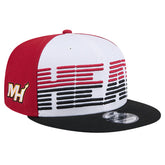 New Era Miami Heat Throwback Gradient Tech Font 9FIFTY Snapback Hat White/Black