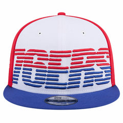 New Era Philadelphia 76ers Throwback Gradient Tech Font 9FIFTY Snapback Hat White/Royal