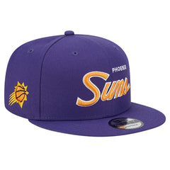 New Era Phoenix Suns Script Side Patch 9FIFTY Snapback Hat Purple