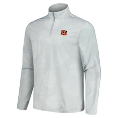 Cincinnati Bengals Delray Frond IslandZone Half-Zip Sweatshirt - Gray - Tommy Bahama