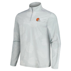 Cleveland Browns Delray Frond IslandZone Half-Zip Sweatshirt - Gray - Tommy Bahama