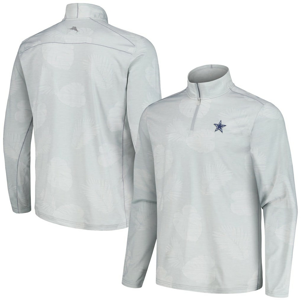 Dallas Cowboys Delray Frond IslandZone Half-Zip Sweatshirt - Gray - Tommy Bahama