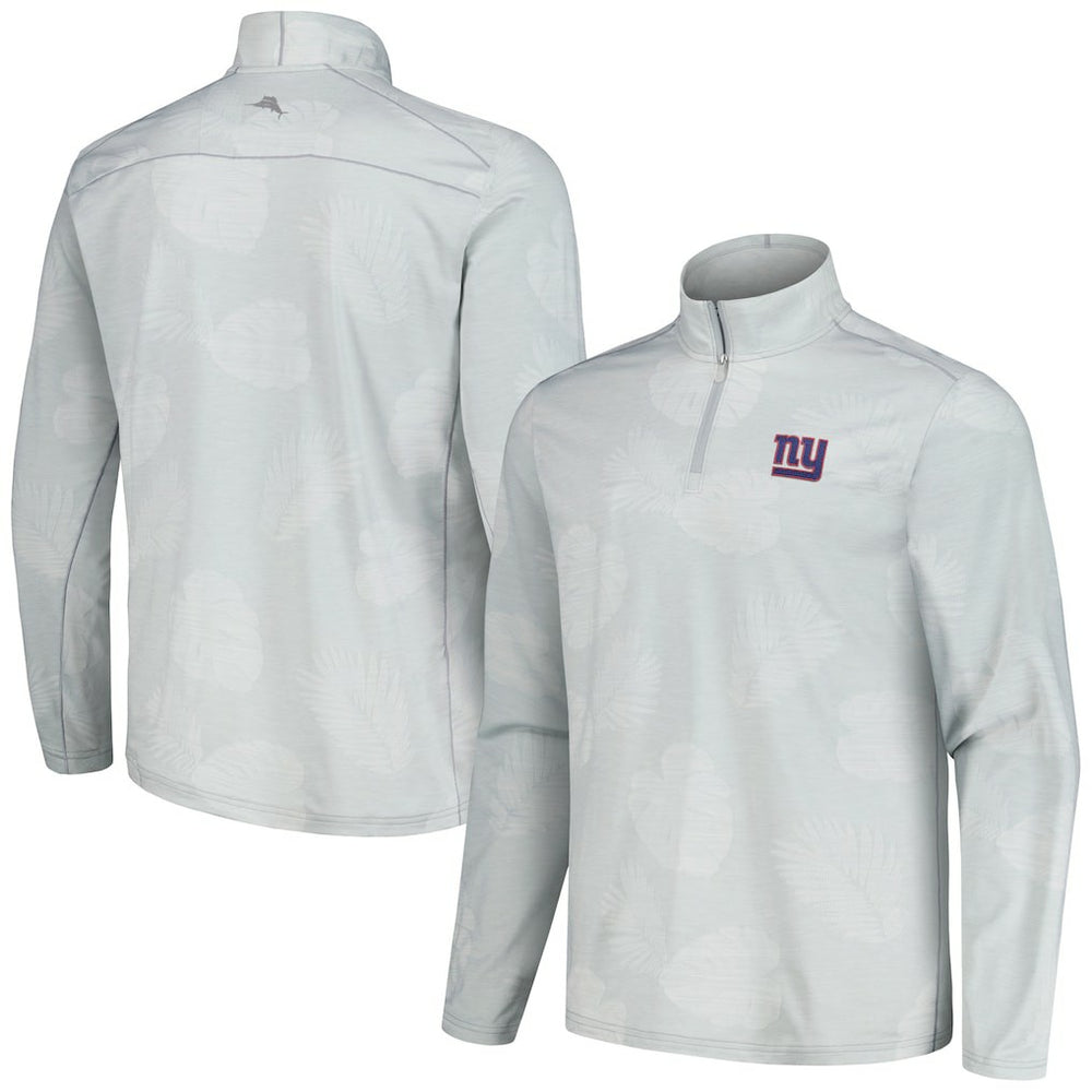New York Giants Delray Frond IslandZone Half-Zip Sweatshirt - Gray - Tommy Bahama
