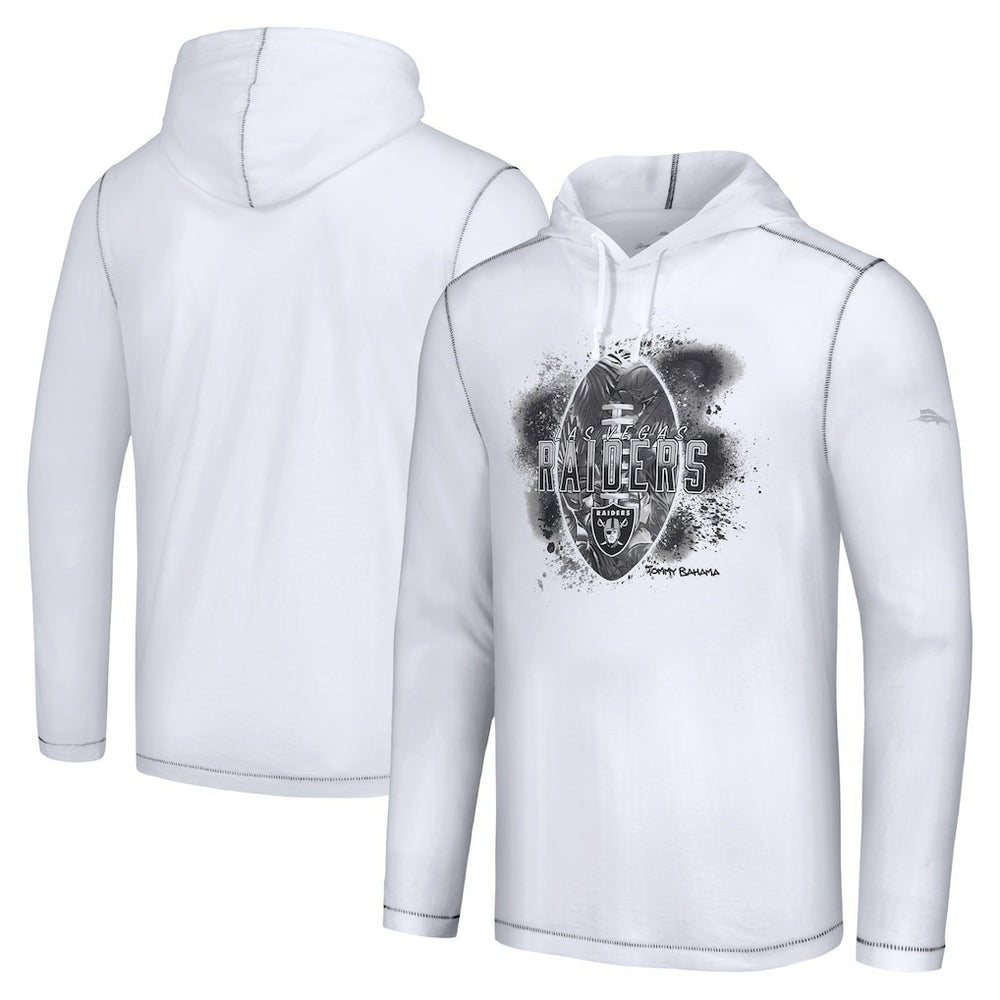 Las Vegas Raiders Graffiti Touchdown Pullover Hoodie - White - Tommy Bahama