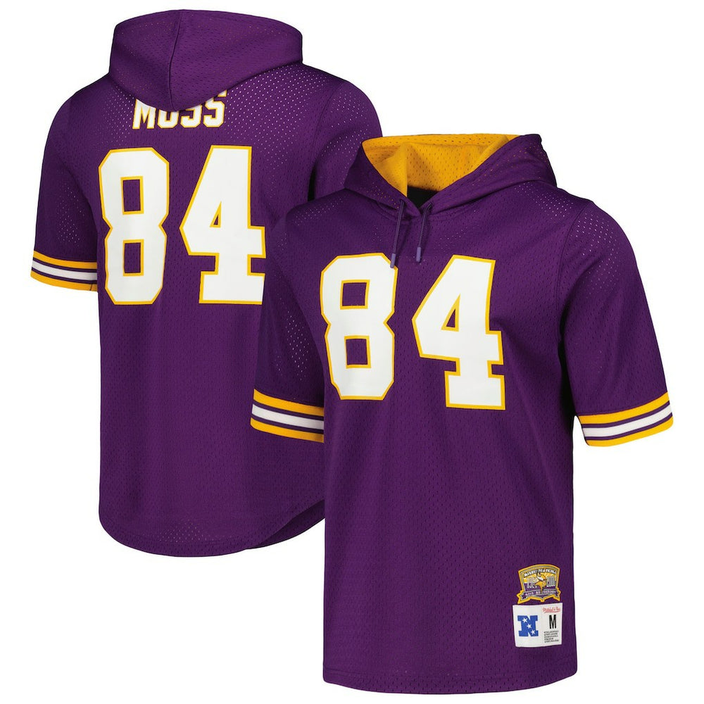 Randy Moss Minnesota Vikings Retired Player Name & Number Mesh Hoodie T-Shirt - Purple - Mitchell & Ness