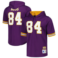 Randy Moss Minnesota Vikings Retired Player Name & Number Mesh Hoodie T-Shirt - Purple - Mitchell & Ness