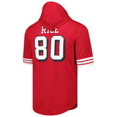 Jerry Rice San Francisco 49ers Retired Player Name & Number Mesh Hoodie T-Shirt - Scarlet - Mitchell & Ness