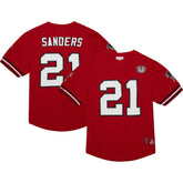 Deion Sanders Atlanta Falcons Retired Player Name & Number Mesh Top - Red - Mitchell & Ness