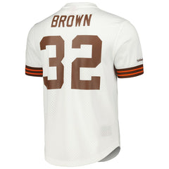 Jim Brown Cleveland Browns Retired Player Name & Number Mesh Top - White - Mitchell & Ness