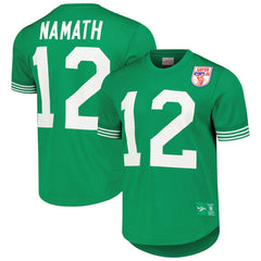Joe Namath New York Jets Retired Player Name & Number Mesh Top - Kelly Green - Mitchell & Ness