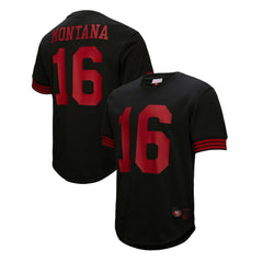 Joe Montana San Francisco 49ers Retired Player Name & Number Mesh Top - Black - Mitchell & Ness