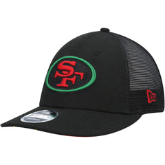 San Francisco 49ers New Era Black Excellence Collection Trucker Low Profile 9FIFTY Snapback Hat - Black - NFL