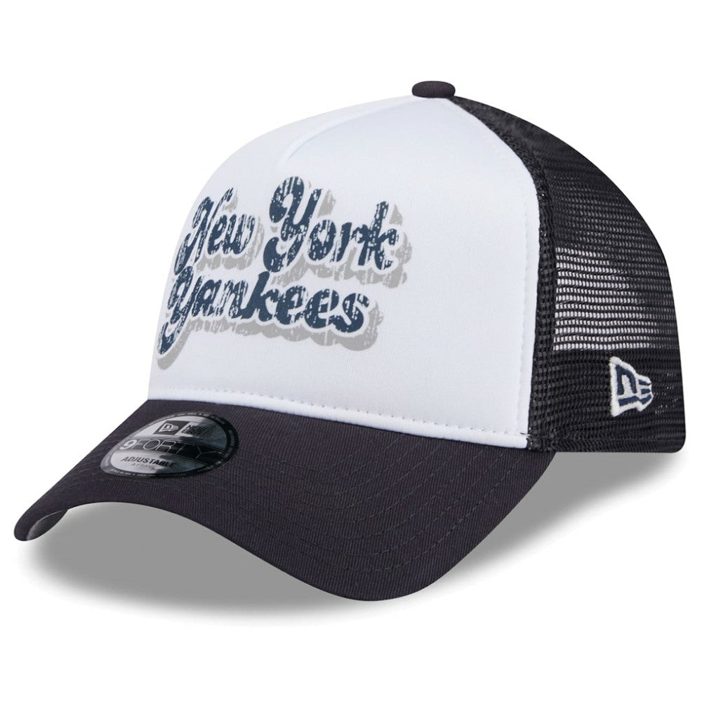 New York Yankees New Era Women's Throwback Team Foam Front A-Frame Trucker 9FORTY Adjustable Hat Outlet