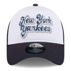 New York Yankees New Era Women's Throwback Team Foam Front A-Frame Trucker 9FORTY Adjustable Hat Outlet