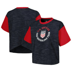 New Era - USWNT 5th & Ocean by New Era Women's Athletic Cross Back Cropped T-Shirt - Navy
