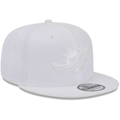 Miami Dolphins New Era Main White on White 9FIFTY Snapback Hat - NFL