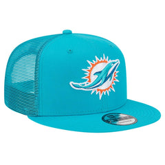 Miami Dolphins New Era Main Trucker 9FIFTY Snapback Hat - Aqua - NFL