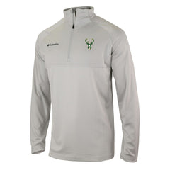 Columbia Milwaukee Bucks Omni-Wick Rockin' It Quarter-Zip Pullover Top Heather Gray
