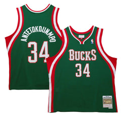 Mitchell & Ness Giannis Antetokounmpo Milwaukee Bucks 2013/14 Hardwood Classics Swingman Jersey Hunter Green