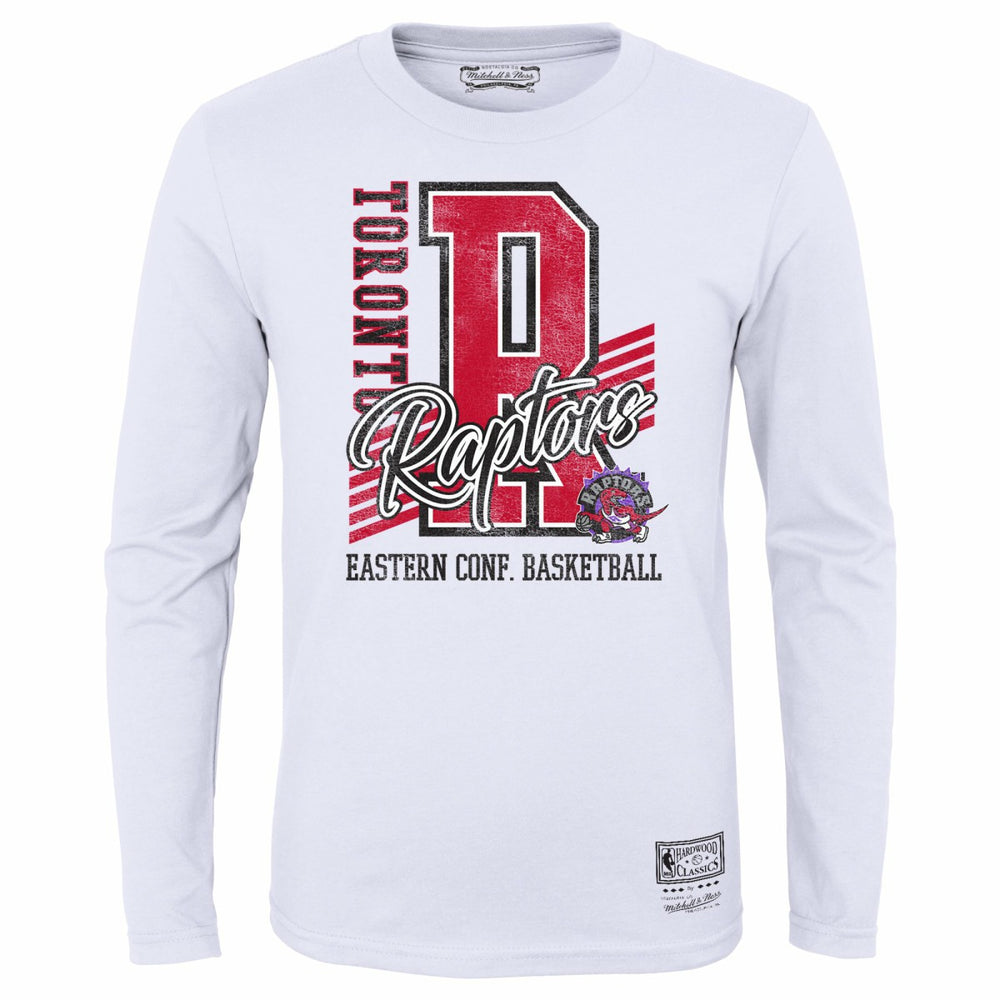 Mitchell & Ness Toronto Raptors Youth Hardwood Classics Make The Cut Long Sleeve T-Shirt White