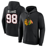 Connor Bedard Chicago Blackhawks Fanatics Authentic Stack Name & Number Tri-Blend Pullover Hoodie - Black | Fanatics discount