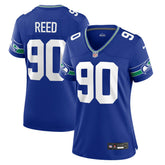 Jarran Reed Seattle Seahawks Women's Throwback Player Game Jersey - Royal - Nike