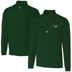 Philadelphia Eagles Cutter & Buck Traverse Stretch Quarter-Zip Pullover - Hunter Green - NFL