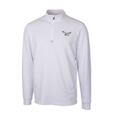 Philadelphia Eagles Cutter & Buck Traverse Stretch Quarter-Zip Pullover - White - NFL
