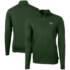 Philadelphia Eagles Cutter & Buck Virtue Eco Pique Recycled Quarter-Zip Pullover - Hunter Green - NFL